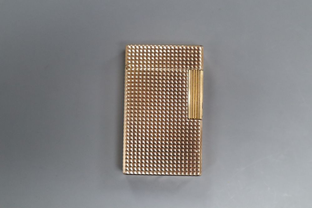 Two cased Dunhill gold plated lighters and a gold plated Dupont lighter (3)